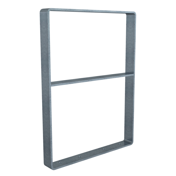 Leaning bracket made of flat steel | 70 x 70 mm | with chamfer to the inside | with cross bar | width: 600mm | hot-dip galvanized